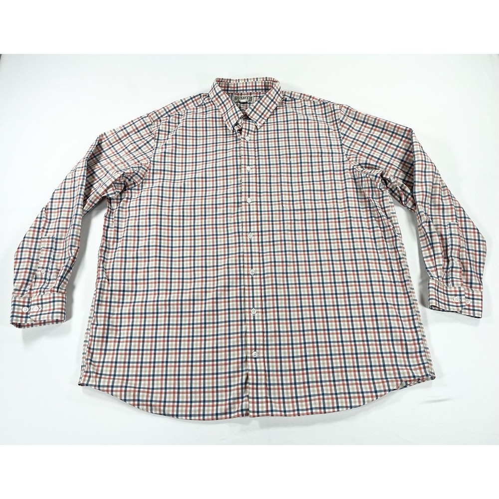 Duluth Trading Wrinkle Fighter Multicolor Plaid Button Down Shirt Men's 3XL Tall